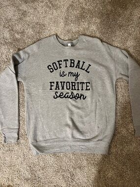 Bella Canvas Gray Sweatshirt "Softball is my Favorite Season"